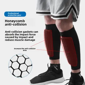 Honeycomb anti-collision outdoor sports leg sleeves, universal football leg socks, breathable anti-collision calf sleeves for men's running