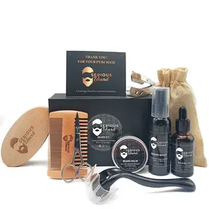 9 PIECE BEARD GROOMING KIT FOR MEN Hair Care includes Brush, Comb Set, Razor, Gift Set Shiny Storage Comfort