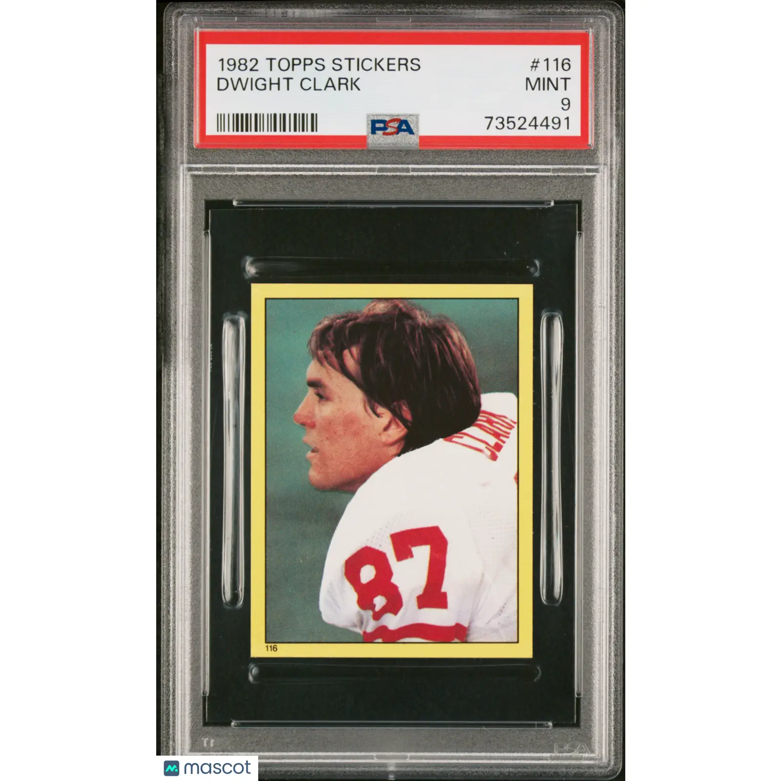 Dwight Clark PSA 1982 Topps Stickers Football #116 9 73524491
