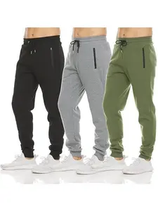 Men's sports trousers, slim-fitting body sweatpants, pull-up feet, solid-color leggings, running trousers