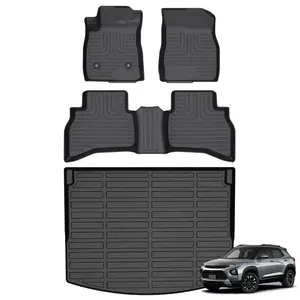 KELCSEECS Chevy Chevrolet Trailblazer AWD 2021-2026 (Cargo Tray in Upper Deck Position) Floor Mats & Cargo Liners, All Weather Protection TPE Duty Non-Slip Custom Automotive, Front & Rear Row & Trunk Mats, Accessories, Waterproof, Easy to Clean, Eco