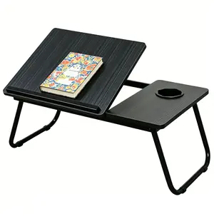 Portable Adjustable Laptop Desk For Bed With Cup Holder, Five-Angle Adjustable Portable Folding Bed Table, Suitable For Eating, Working, Writing And Reading, Watching Dramas In Bed, And Working From Home.