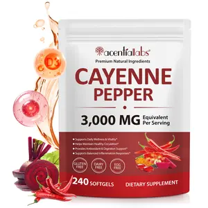Cayenne Pepper Softgels 3000mg Equivalent - 12-in-1 Botanical Complex with Hawthorn, Grape Seed, Turmeric, Beet Root, Berberine & Vitamin D3 K2 for Circulation & Heart Health*, Non-GMO, 240 Softgels (80-Day Supply)