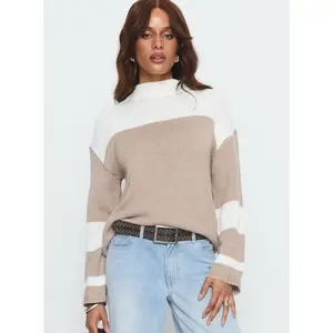 Brandalyn Contrast Mock Neck Knit Sweater Multi