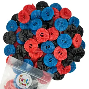 ASSORTED LICORICE WHEELS ROLLED LACES GUMMY CANDY 2 LB BAG