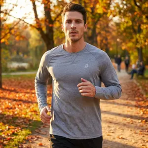 Men's UPF 50+ UV Protection Long Sleeve Sun Shirt - Quick Dry Rash Guard Swim Shirt for Fishing Hiking Running Swimming Beach Outdoor Activities Lightweight Breathable Fabric Comfortable Performance Wear