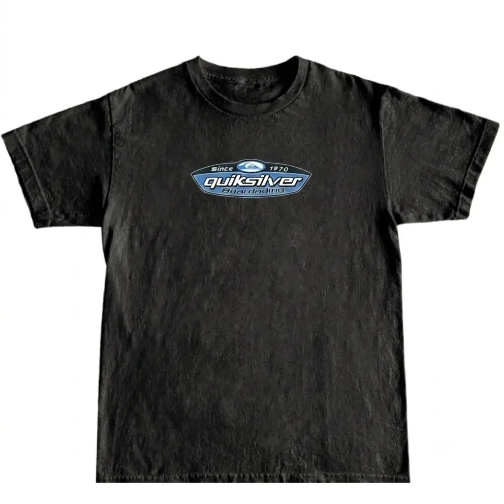 Vintage 90s Quiksilver Skateboarding & Surfing Unisex Crew Neck Tees Casual Short-Sleeve Top