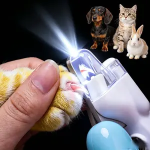 Pet Nail Clipper with LED Light, Dog Nail Trimmer, Pet Grooming Supplies Claw Trimmer Safe Guard to Avoid Overcutting the Quick for Dogs, Cats, Rabbits, Sharp Stainless Steel Blades