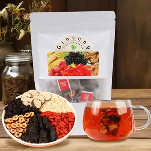 Ginseng Five Treasure Tea - 10 Precious Ingredients Formula for Men's Kidney Health - 20 pcs/1 Bag - Chinese Herbal Tea Blend detox Eight Organic Beverage cleanse  Christmas Thanksgiving Value Pack Filled with Tea