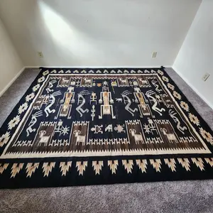 Handmade Navajo Dhurrie Rug – Authentic Southwestern Artistry 8 × 10 feet