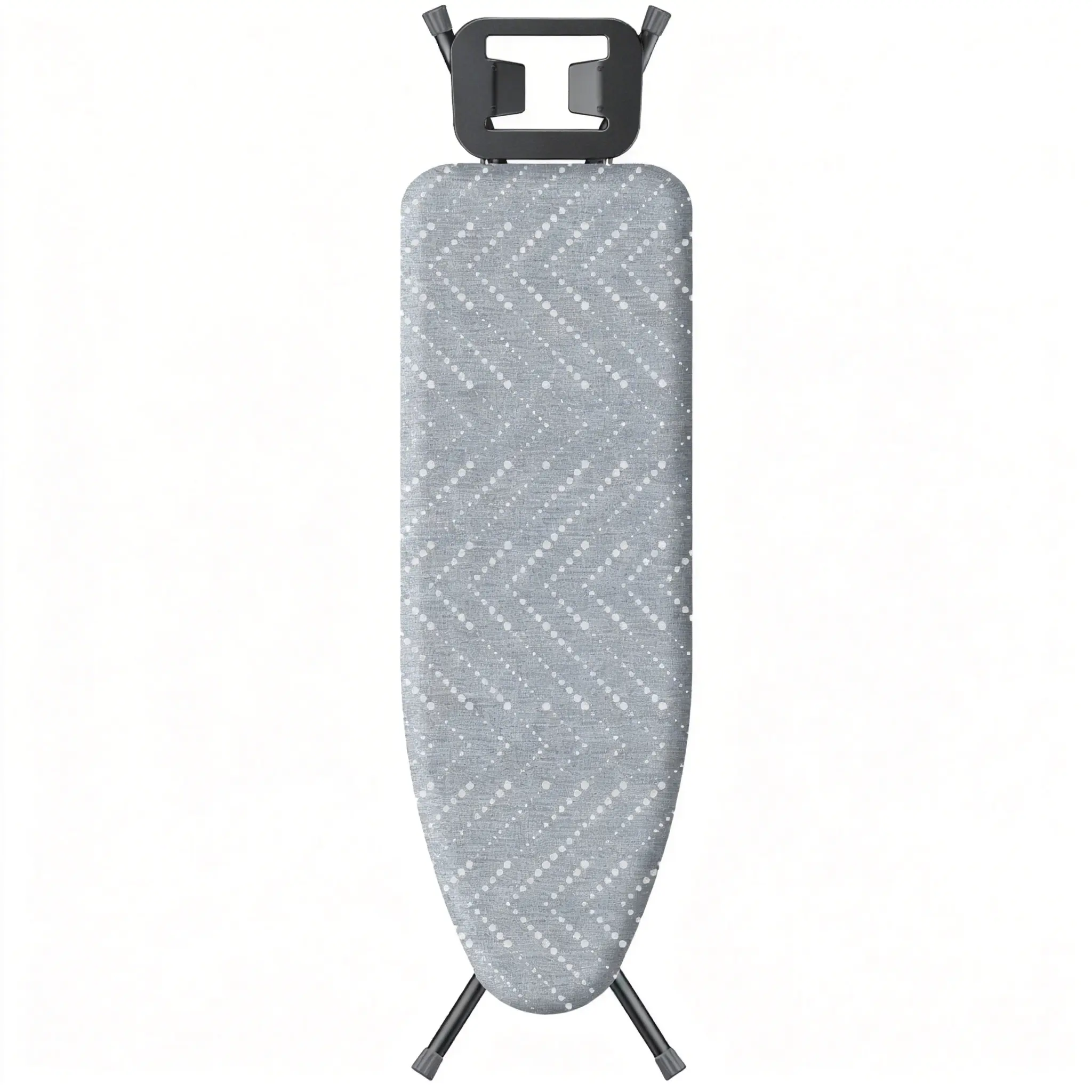 Standing Ironing Board, Foldable Laundry Iron Board, Blue Pattern Grey Cover for Home