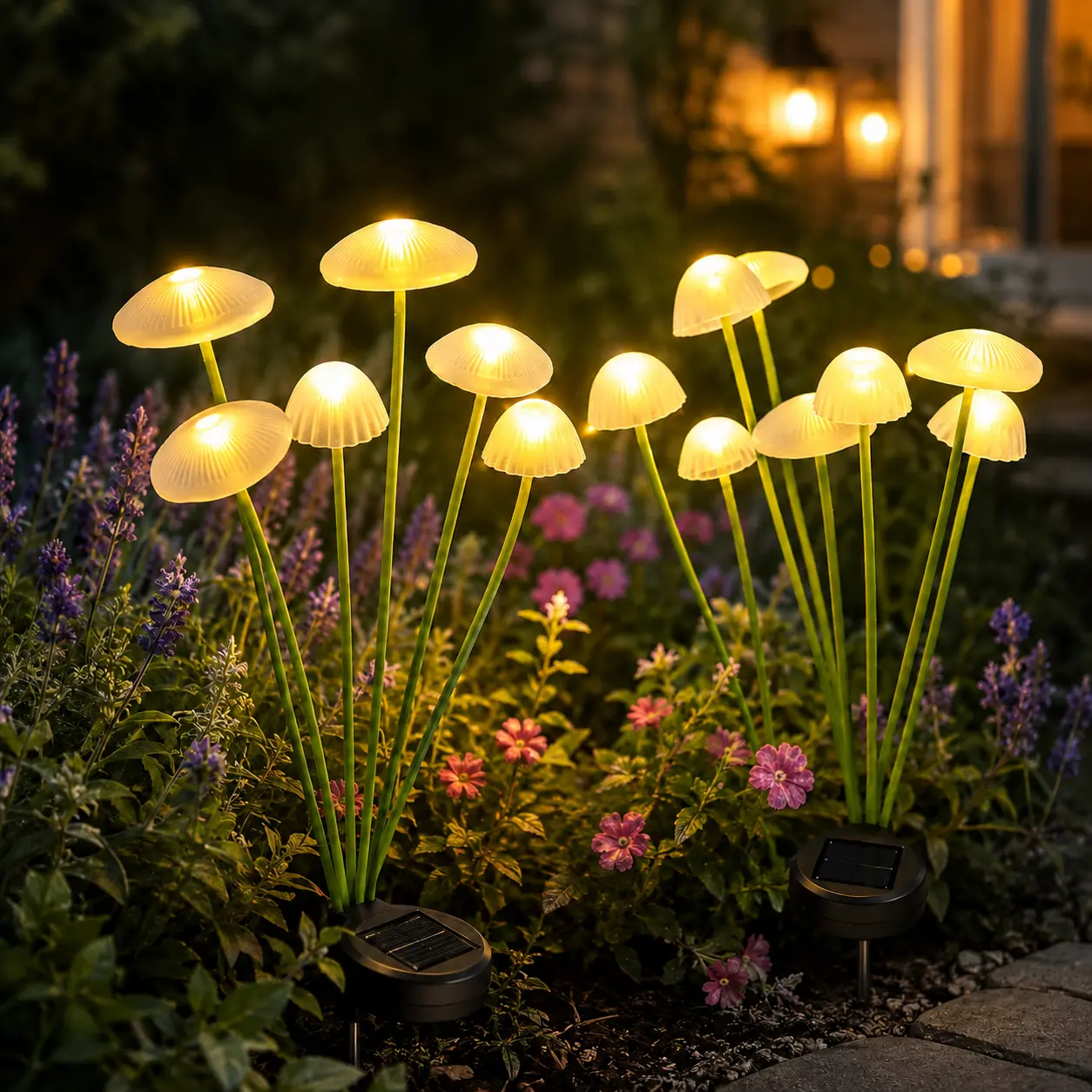 Outdoor Solar Mushroom LED Stake Lights - 4/8-Pack Waterproof, Dusk-to-Dawn Automatic Glow, Whimsical Garden Decor, Back-to-School Dorm Essentials