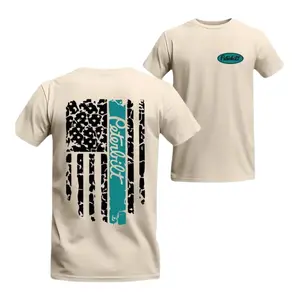 Peterbilt Flag T-Shirt, Leopard American Flag Graphic, Turquoise Logo, Soft Cotton Blend, Women's Trucker Tee, Country Diesel Style Gift for Rig Lovers