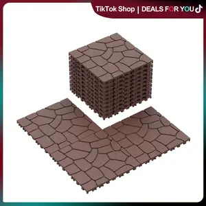 44 Pack Interlocking Deck Tile, Patio Deck Tiles,12x12in Square Waterproof Flooring Tiles All Weather Use, for Outdoor, Indoor, Poolside, Balcony, Backyard