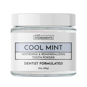 Whitening Remineralizing Tooth Powder (Mint) - Just Ingredients - Fluoride-Free, Whitens, Vegan, Clean - 1 oz Whitening Whitening Remineralizing Tooth Powder (Mint) - Just Ingredients - Fluoride-Free, Whitens, Vegan, Clean - 1 oz Whitening
