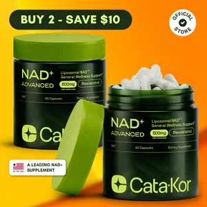 2x Cata-Kor NAD+ Advanced - NAD+ Supplement for Energy & Healthy Aging - 500mg per Serving - 120 Count (60 Day Supply) - Previously known as Reus Research NR 900