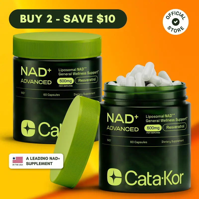 2x Cata-Kor NAD+ Advanced 500 mg - NAD+ Supplement for Energy & Healthy Aging - 120 Count (60 Day Supply) - Previously known as Reus Research NR 900