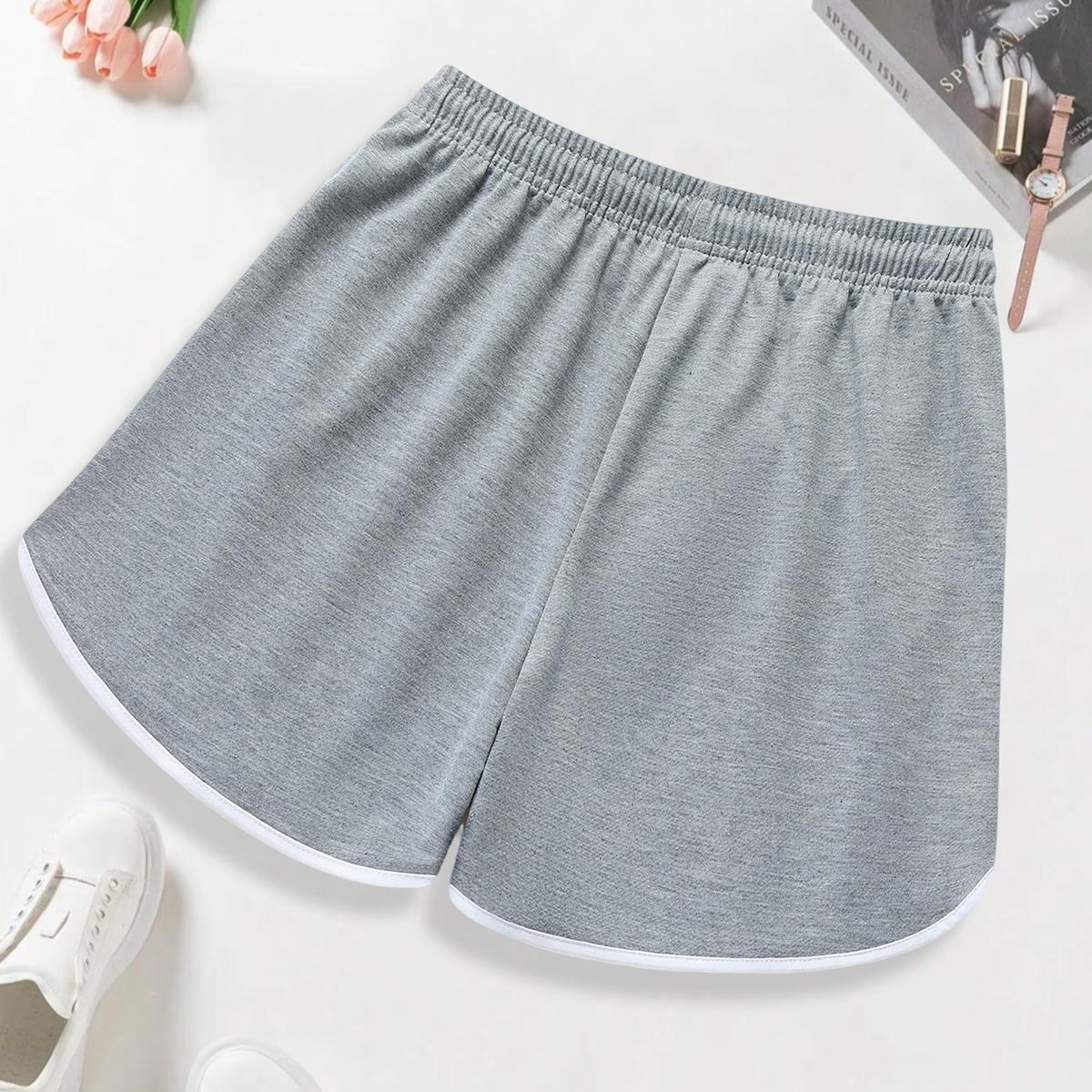 4-pack women’s summer athletic shorts, solid basic style that pairs well, soft sleep shorts for home wear, with pockets and a drawstring waist, running and yoga shorts