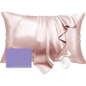 Silk Pillow Cases Standard Size Mulberry Silk Pillowcase for Hair and  22 Momme Highest Grade 6A Silk with  Zipper 20 x 26 Inches 1 count, Pink