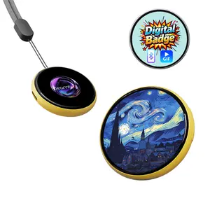 Beambox Digital Badge Niji Photo Video GIF Display Screen Pins DIY Pixel Touchscreen Lightweight 500mAh Long Battery Life Portable Multi-functional Two-dimensional Anime & Gaming Merchandise & Collectibles Gifts for Men Women