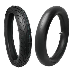 60/90-14 Tire and Tube Set, Street Tire with 2.50-14" Straight Valve Stem Inner Tube Fits 1.4x14 Wheel Rim, Road Tread Tires Replacement for Scooter On-Road Motorcycle Mini Bike