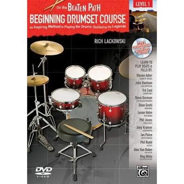 USED-On the Beaten Path -- Beginning Drumset Course, Level 1: An Inspiring Method to Playing the Drums, Guided by the Legends, Book, CD, & DVD by Lackowski, Rich (Paperback)