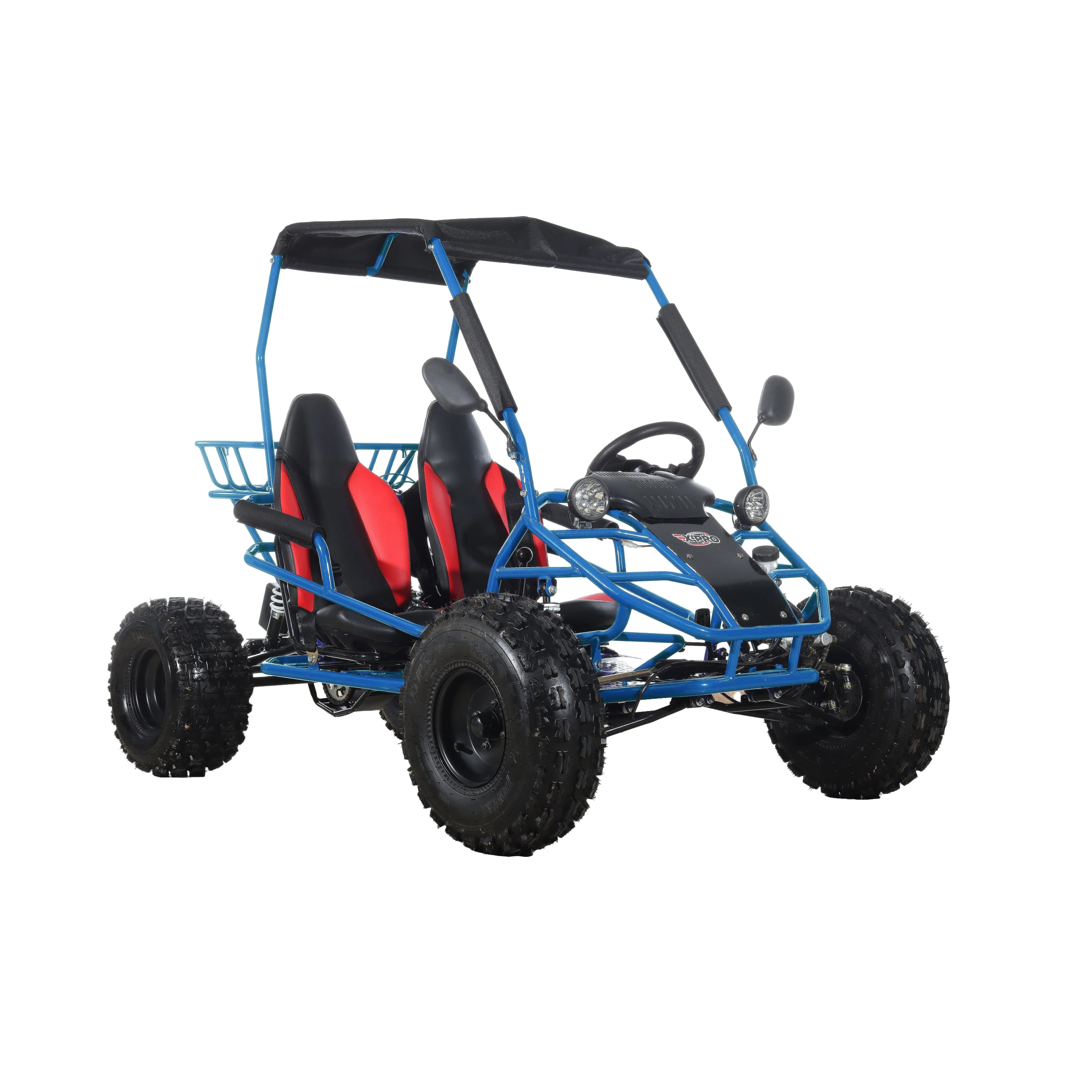 HRSRover 125cc Go Kart with 3-Speed Semi-Automatic Transmission w/Reverse, LED Headlights, Big 19"/18" Wheels!