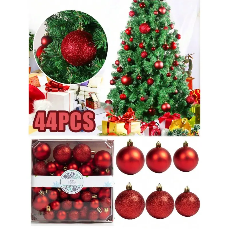 【Hot Selling】44-Piece Bubble Gum Christmas Decorations Set, Tree Ornaments for Birthdays Weddings Festivals, Multiple Sizes (5/4/3 Cm)