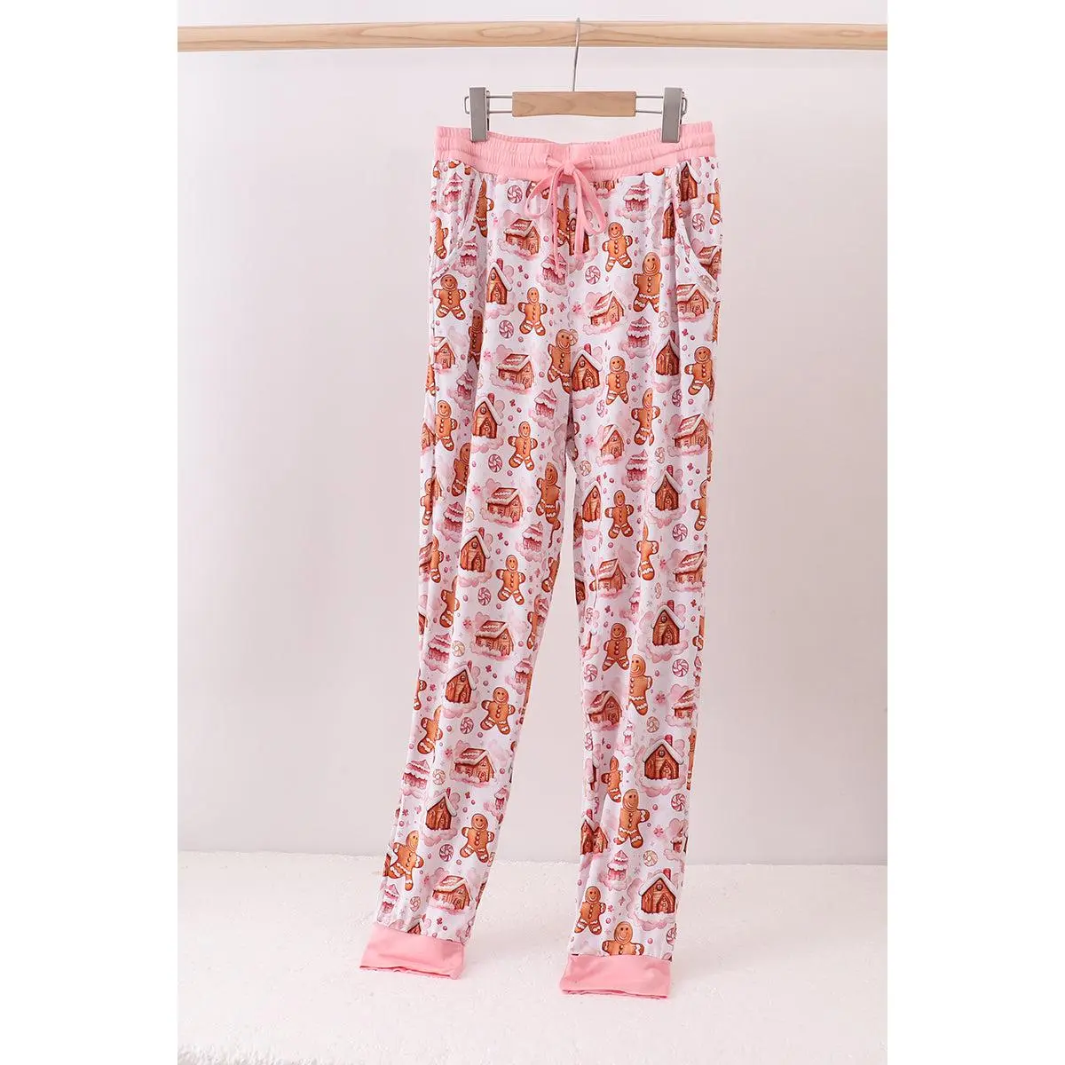 Pink gingerbread house bamboo mom pajmas pants