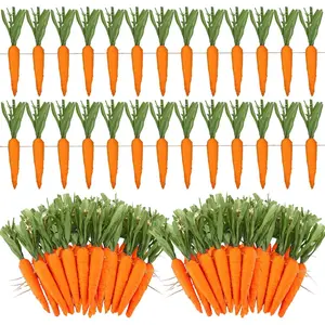 3 Pack Easter Garland Decor 36 Pcs Artificial Carrot Ornaments 25.5ft Hanging Carrot Banner for Mantel Fireplace Kitchen Party Decorations Orange 7.5 Inch Classic Style