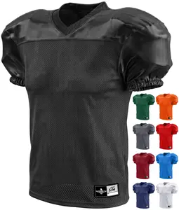 Exxact Sports Men’s Football Practice Jersey - Pro-Style, Lightweight & Breathable Mesh Football Jersey for Men (Black)