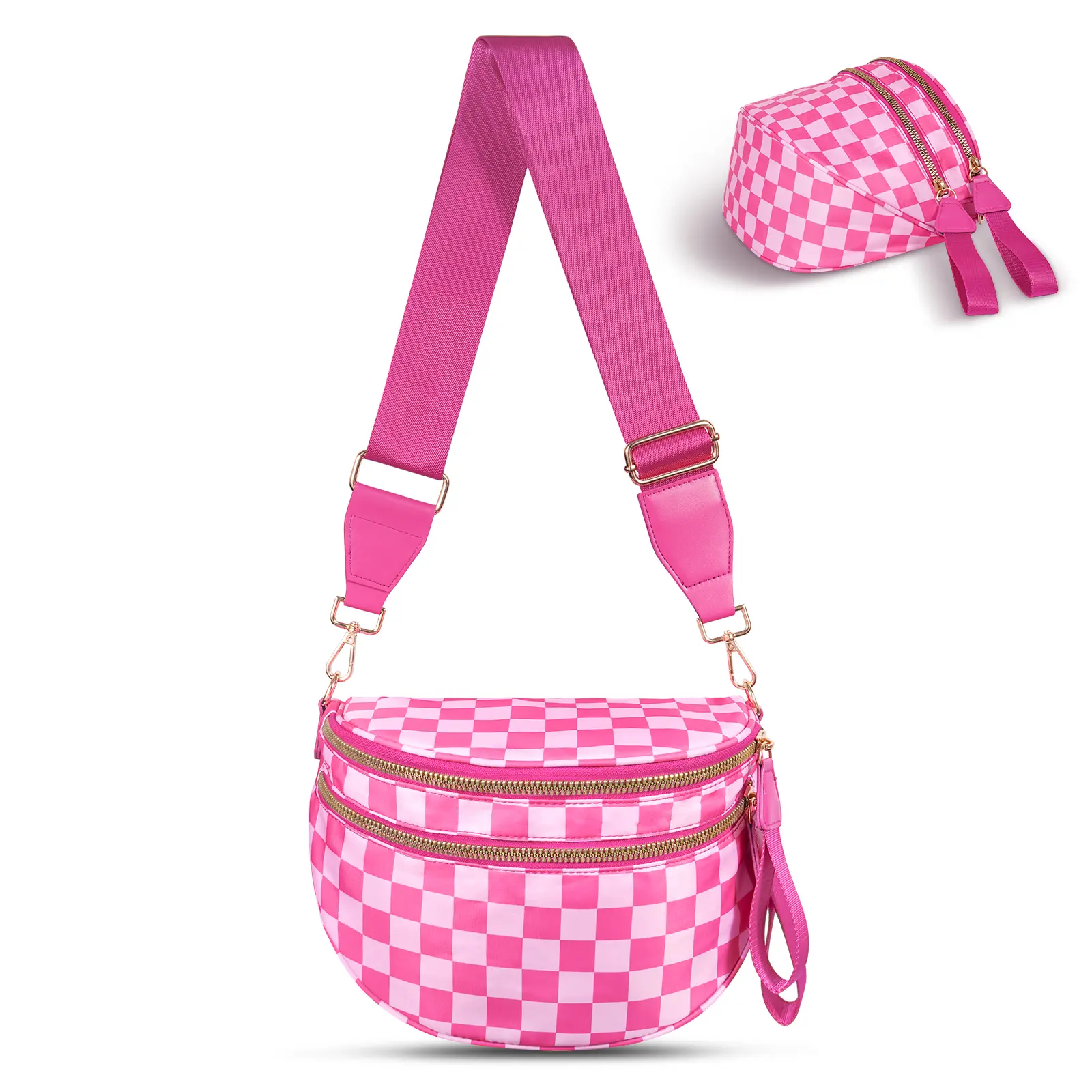 Pink & White Checkboard