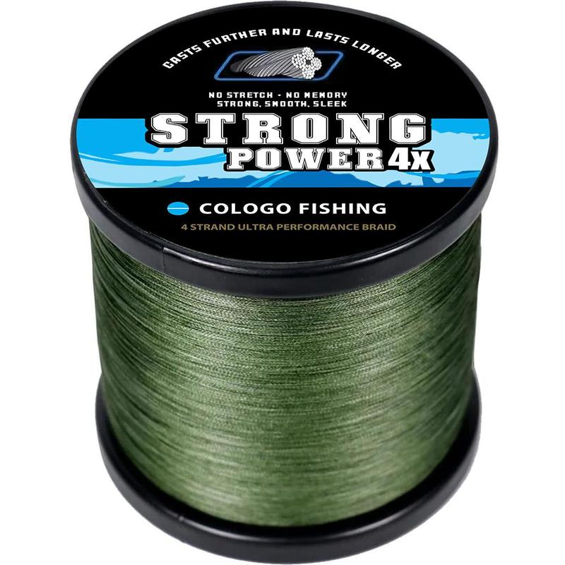 Braided Fishing Line 4 Strands Strong Multifilament PE Braided Line for Seawater 8LB-40LB 546yds 500m Super Strong Super Line Fishing Tackle
