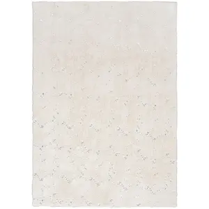 Cozy Shimmer CSH01 Ivory Silver Rug