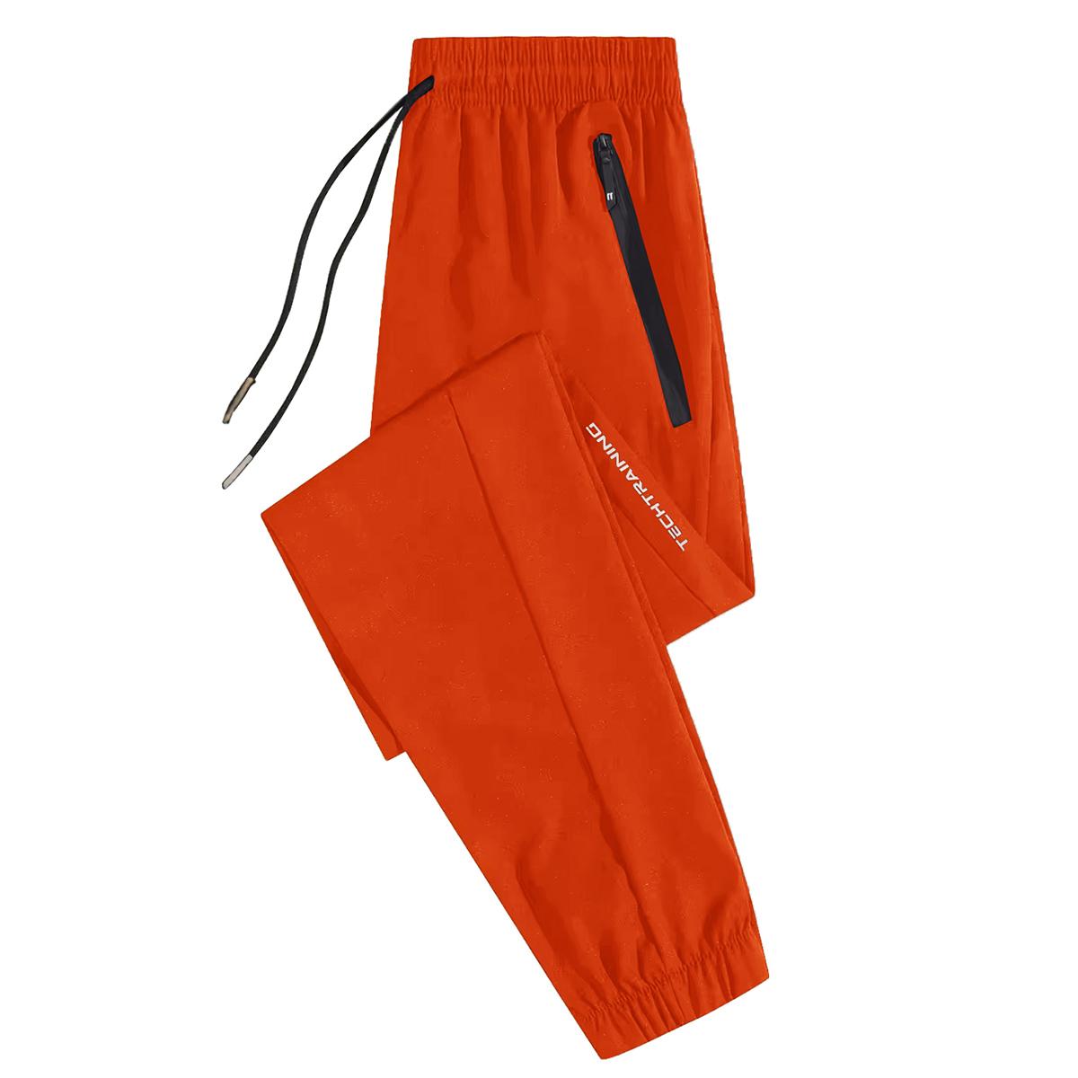 Men’s lightweight ice silk casual athletic pants with a drawstring waist, skin-friendly and comfortable, zippered pockets, suitable for warm weather and everyday wear.