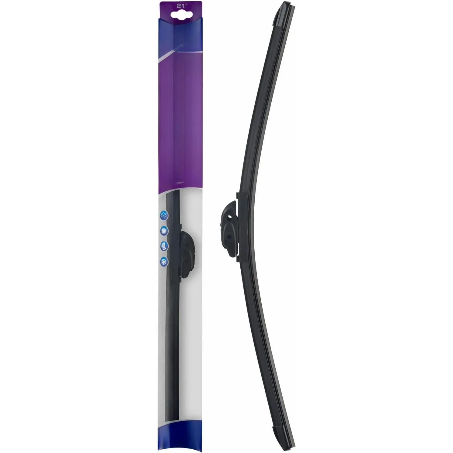 Optix Beam 21 in Heavy Duty Windshield Wiper Blade - All-Weather Universal Fit, EZ-Snap Auto Replacement Part, 2x Durability, Clean Wipes, Pack of 1, 21 Inches