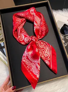 Women's Ditsy Floral Print Square Scarf, Paisley Print Scarf, Casual Soft Comfortable Shawl for Daily Wear, Fashion Accessories for Women & Girls