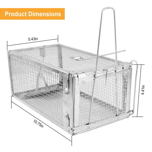 2 pcs Humane Mouse Trap, High Sensitivity Gravity Pedal Auto-Lock Rodent Trap - Sturdy Galvanized Steel, Escape-Proof Small Mesh Design,Small Rodent Animal-Mice Vole Chipmunk Hamsters Live Cage,Catch and Release