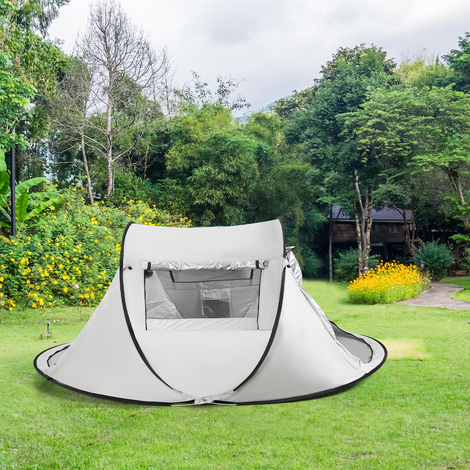 No Assembly Pop Up Beach Tent, 96.8"x59"x41.7" Instant Sun Shelter, Waterproof & Windproof with Mosquito Net, Portable Camping Tent for Beach & Outdoor