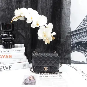 Pre-owned CHANEL Lambskin Shoulder Bags CF Mini Square Black Shoulder Bag T ZY0000401232