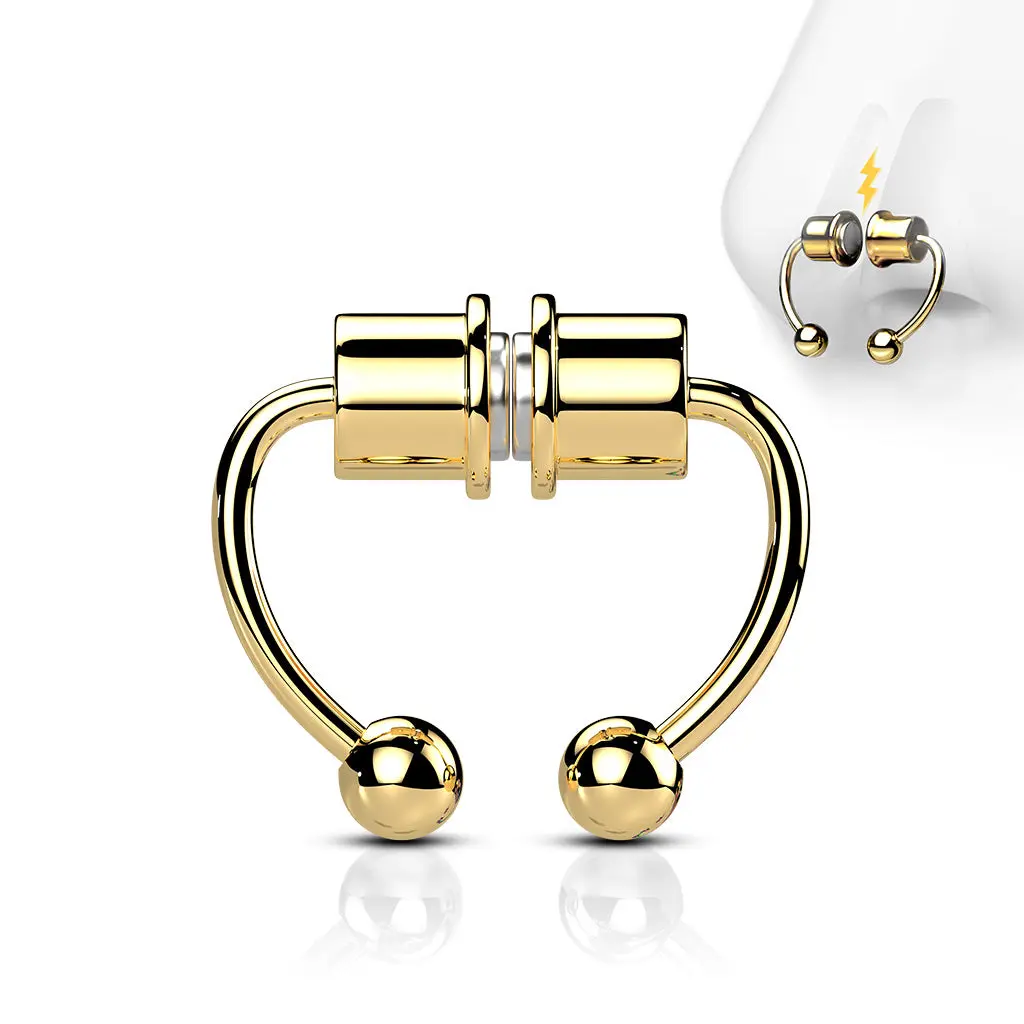 Gold Fake Magnetic Septum Horseshoe