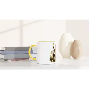Orisha Aromi White 11oz Ceramic Mug - Color Inside & Rim, Personalized Gift, Microwave/Dishwasher Safe