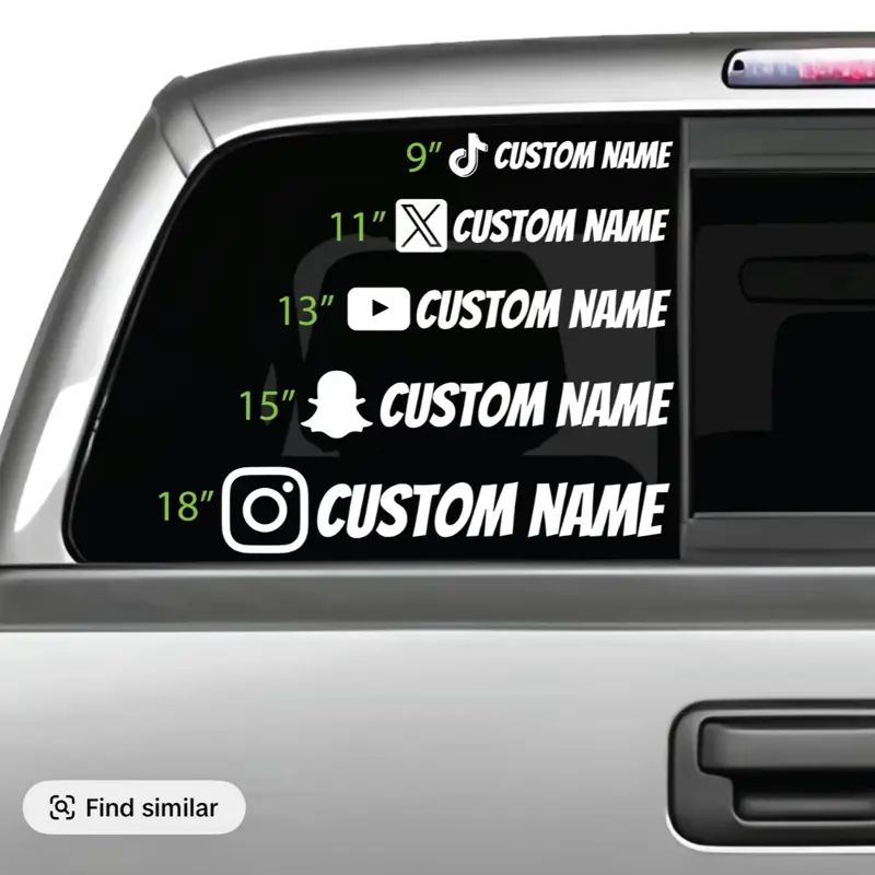 Custom social tags sticker vinyl decal