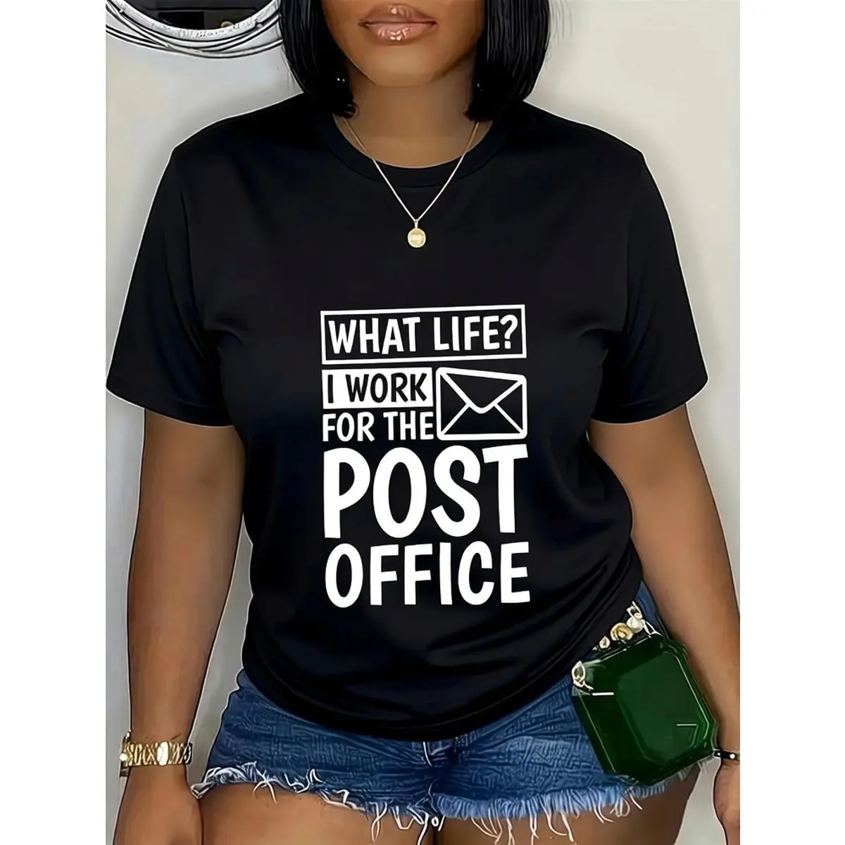 Men's 100% Cotton Unisex Postal Worker Graphic Tshirt - Round Neck, Shortsleeve, Casual Streetwear Top for Beach, Post Office Work