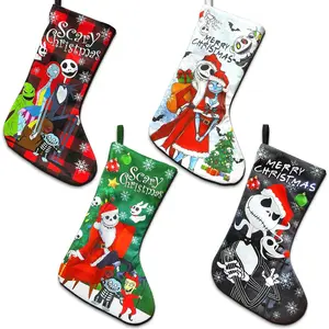4Pack Christmas Stockings 18 Inches Xmas Stockings Large Christmas Stockings for Fireplace Hanging Xmas Home Christmas Decoration Christmas Tree Decor