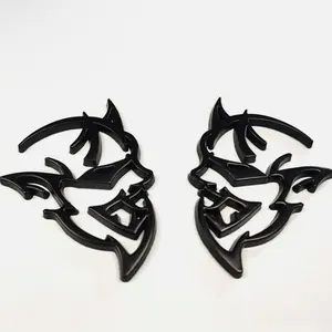 2x Metal Devil Cat Hellcat Demon Right & Left Fender Door Emblem Badge Nameplate