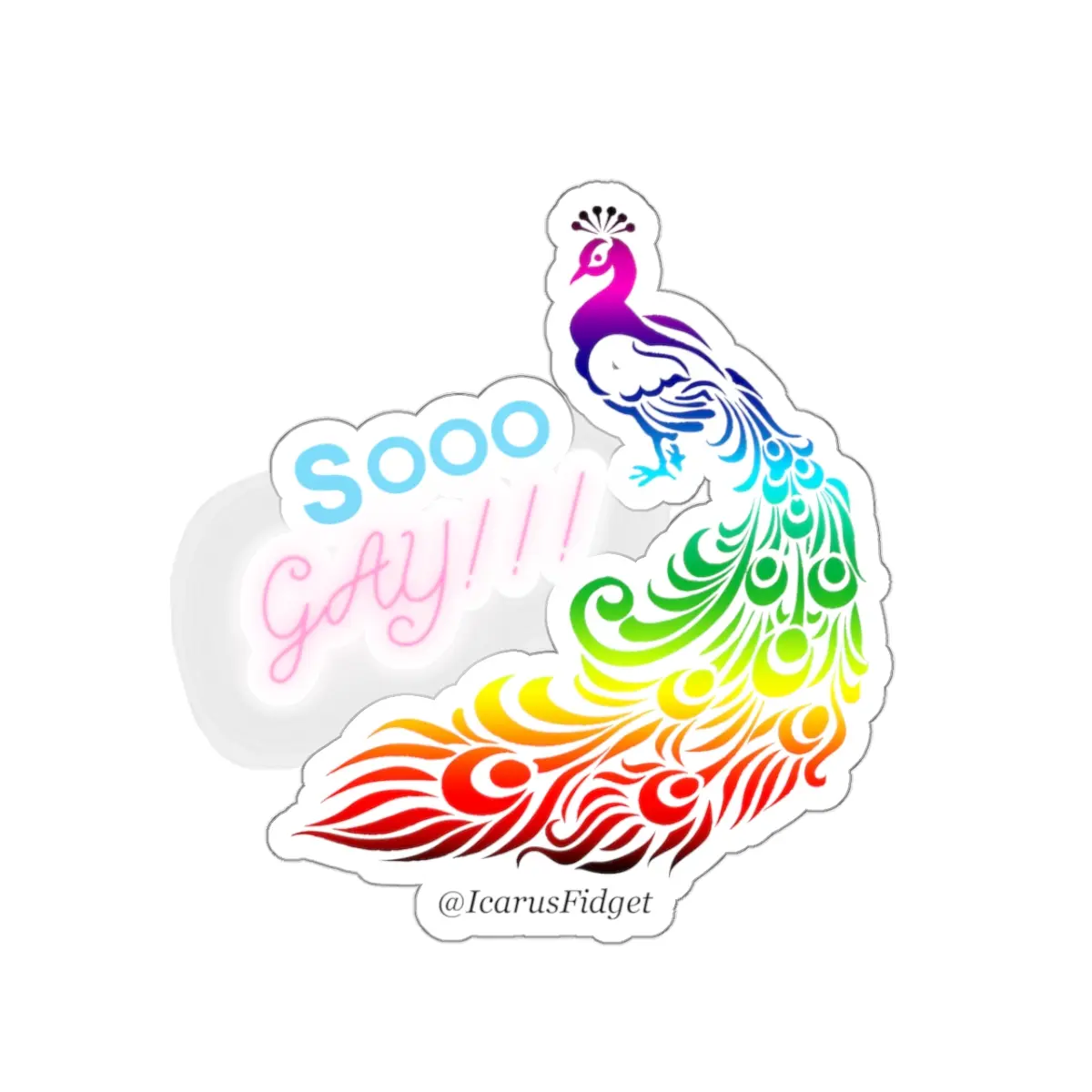 Gay Peacock Decorative Sticker - Eye-catching Design