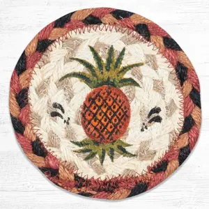 Capitol  5 x 5 in. Pineapple Printed Coaster Round Rug, Multi Color