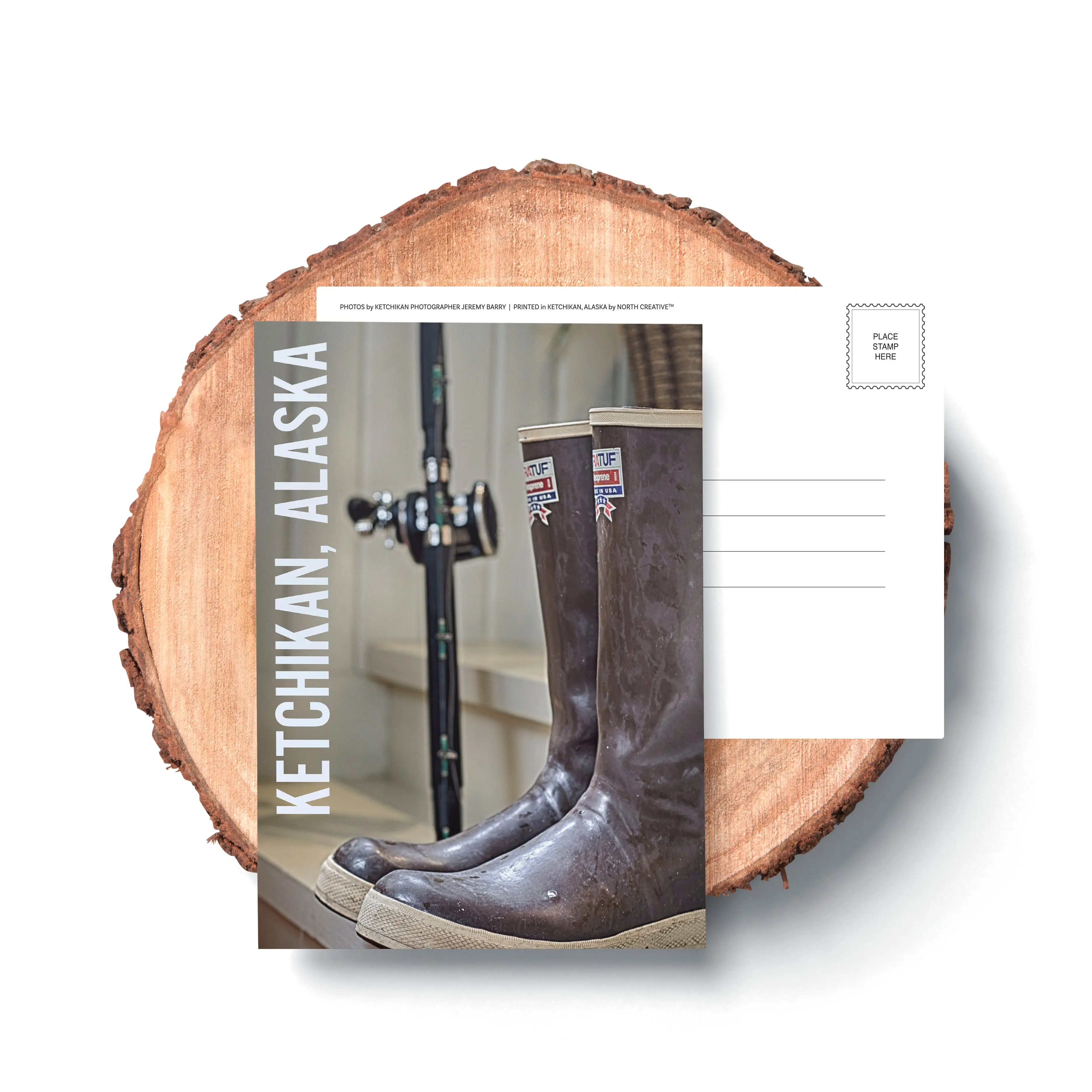 KTN Boots & Fishing Pole Postcard