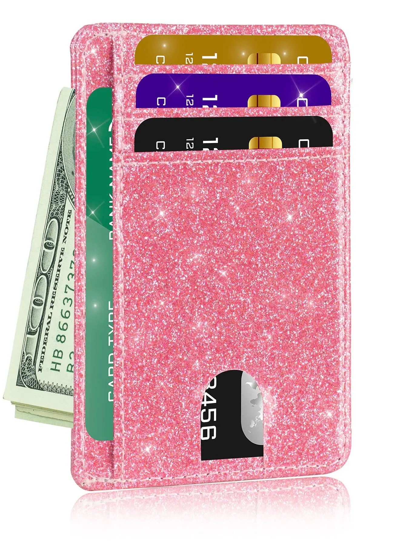 2025 Summer Glitter Rfid Blocking Theft Proof, Purses for Women, Women's Plain Front Pocket Wallet, Casual Credit Cards Holder, Slim Minimalist Wallet, Card Organizer Protector, Credit Card Protector, Gift for Teen Girl, Rfid Card Slots